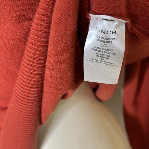 Vince Boxy Drop Shoulder Cashmere Sweater in Russet L - Picture 4 of 11